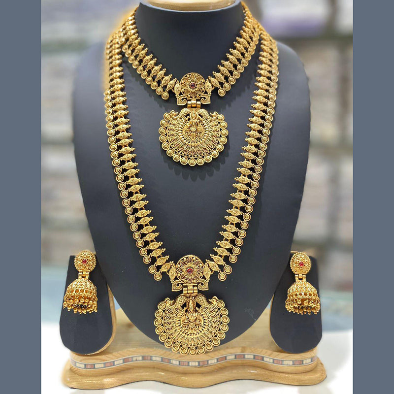 Manisha Jewellery Gold Plated Double Necklace Set