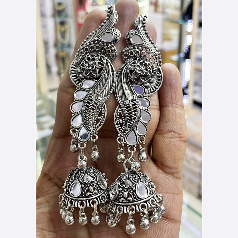 Manisha Jewellery Silver Plated Mirror Jhumki Earrings