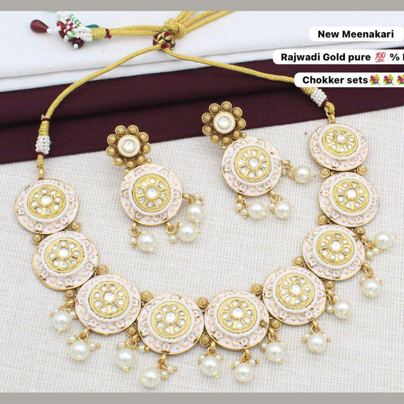 Manisha Jewellery Gold Plated Meenakari Necklace Set