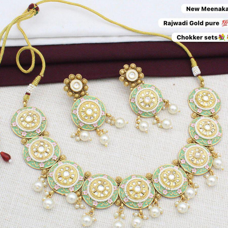 Manisha Jewellery Gold Plated Meenakari Necklace Set