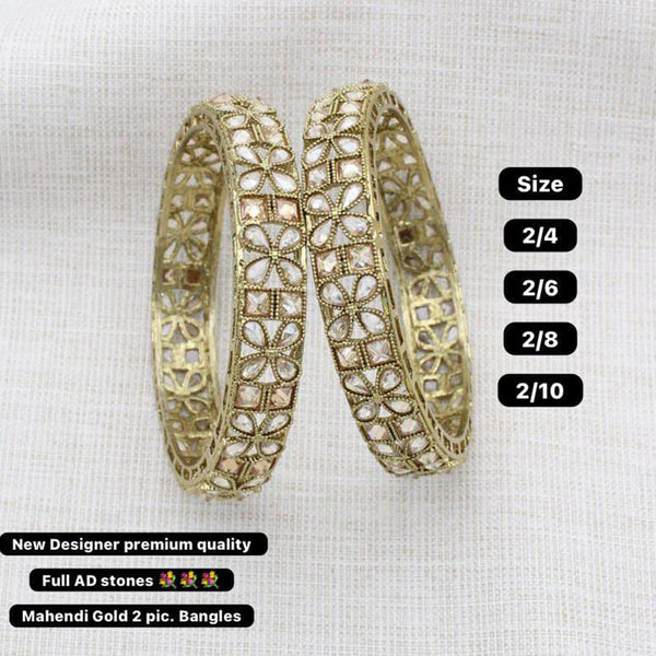 Manisha Jewellery Gold Plated AD Stone Bangles Set