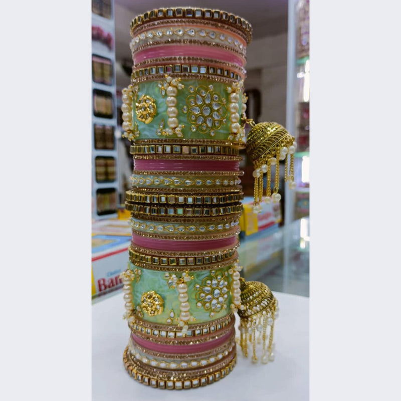 Manisha Jewellery Gold Plated Meenakari Bangles Set