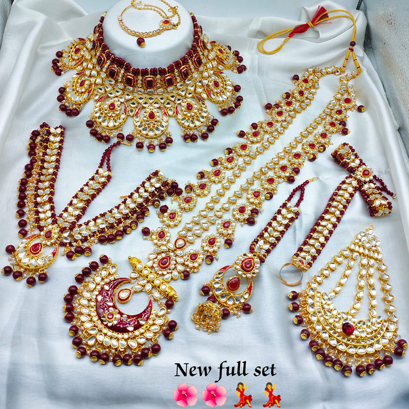 Manisha Jewellery Gold Plated Kundan Stone Bridal Set