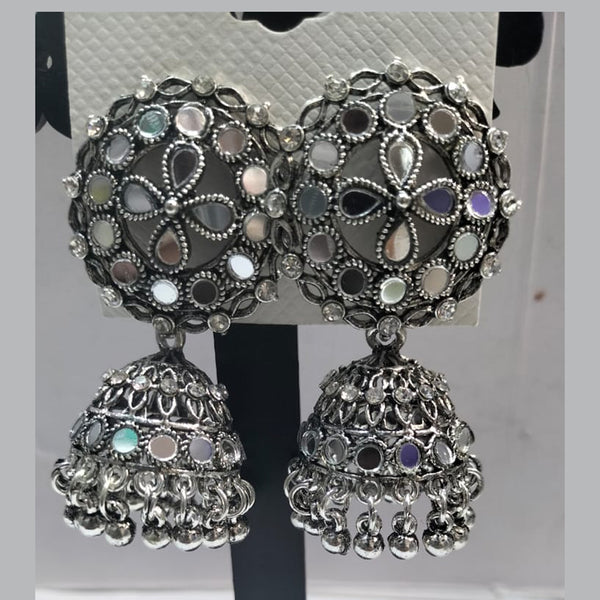 Manisha Jewellery Oxidised Plated Mirror Jhumki Earrings