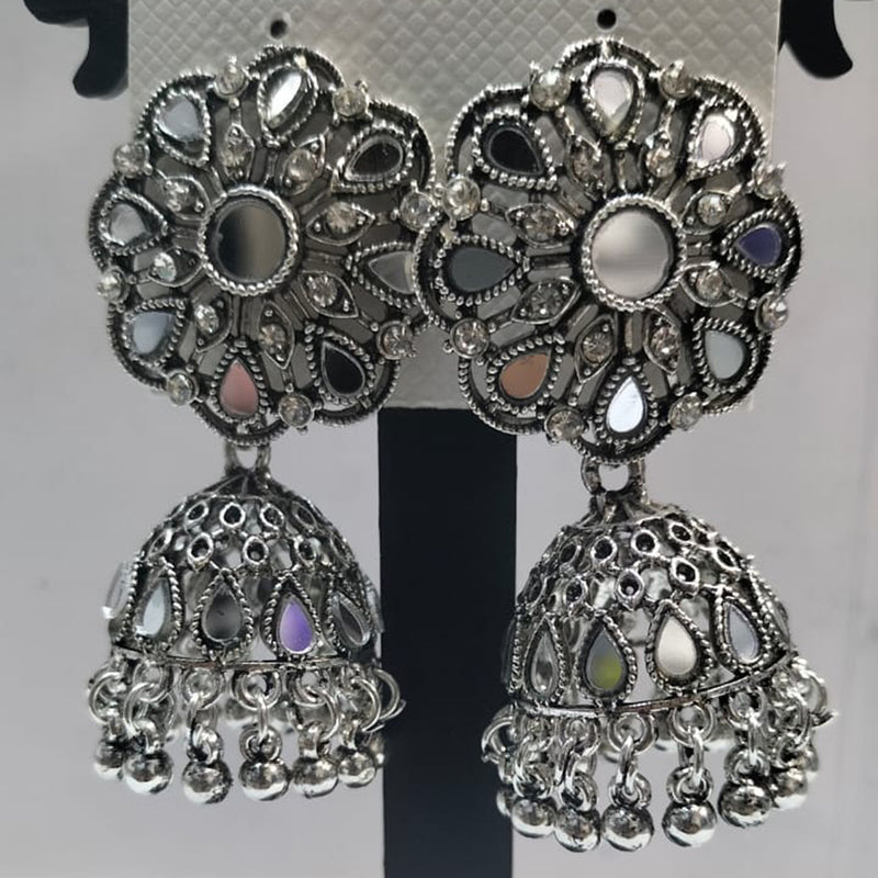 Manisha Jewellery Oxidised Plated Mirror Jhumki Earrings