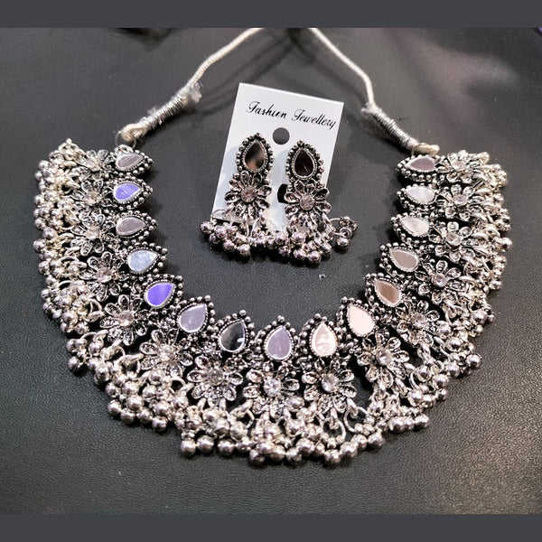 Manisha Jewellery Oxidised Plated Mirror Necklace Set