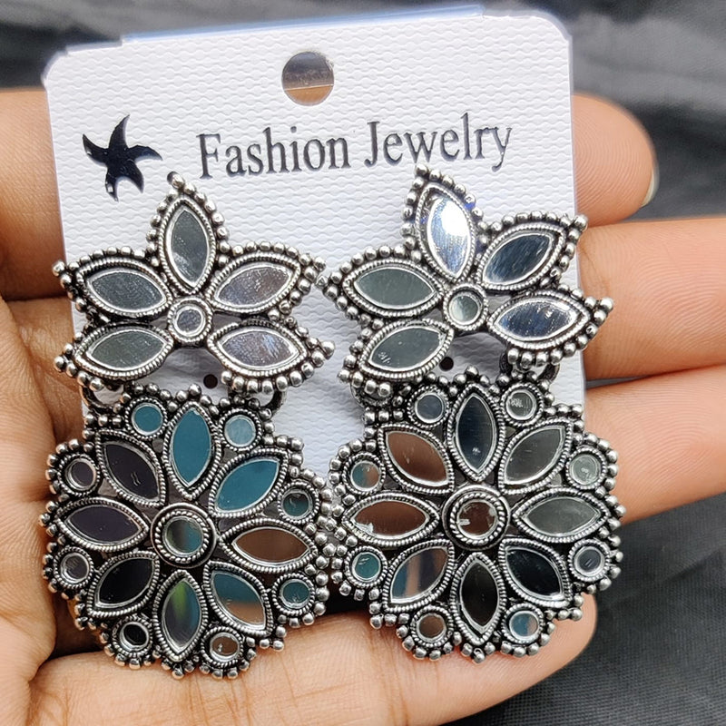 Manisha Jewellery Oxidised Plated Mirror Dangler Earrings