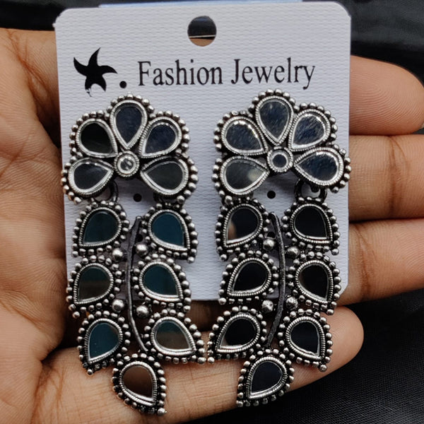 Manisha Jewellery Oxidised Plated Mirror Dangler Earrings