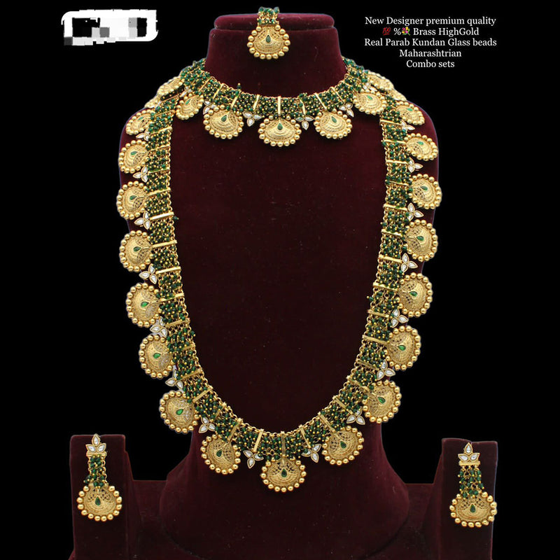 Manisha Jewellery Gold  Plated Kundan Double Necklace Set