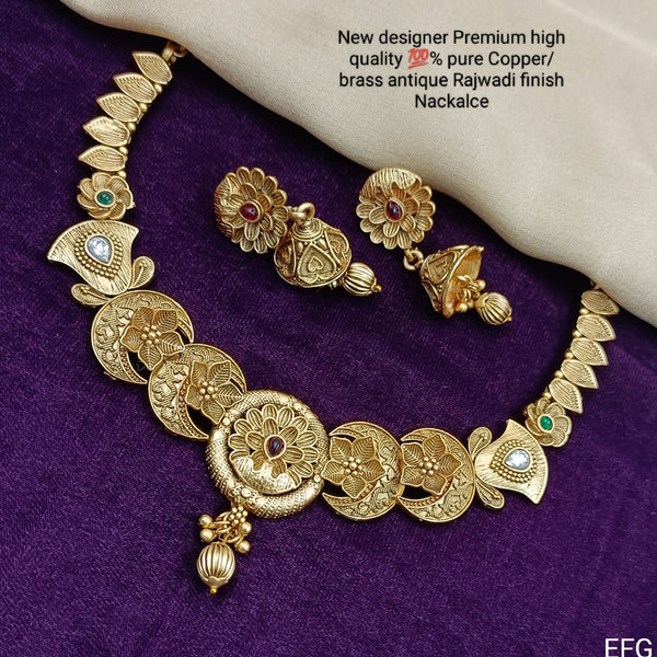 Manisha Jewellery Gold Plated Pota Stone Necklace Set