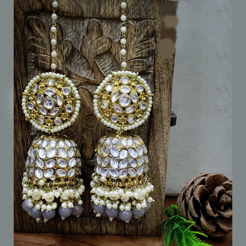 Manisha Jewellery Gold Plated Kundan Jhumki Earrings