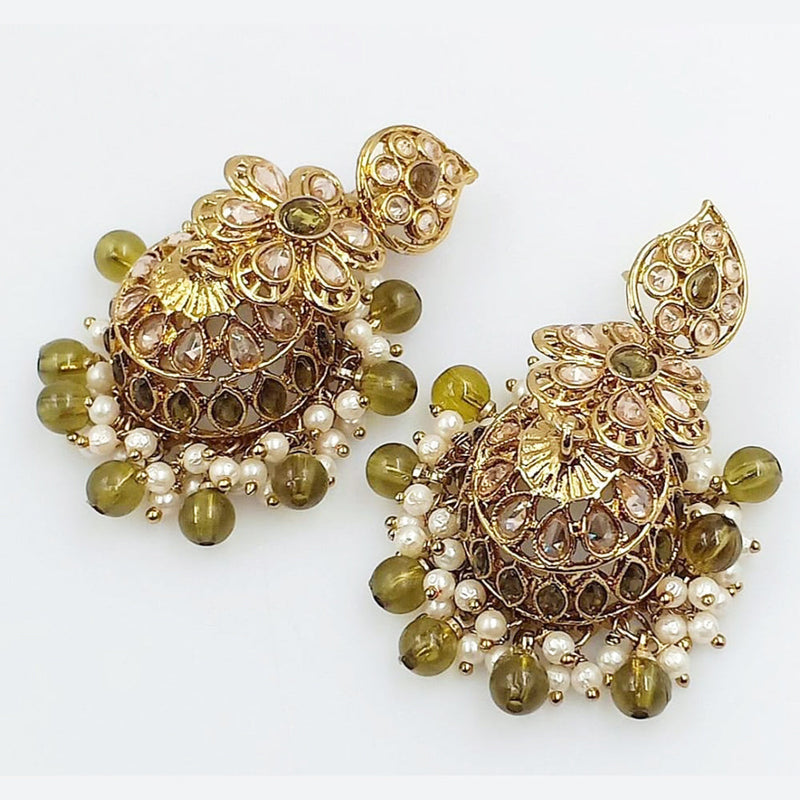 Manisha Jewellery Gold Plated Crystal Stone Jhumki Earrings