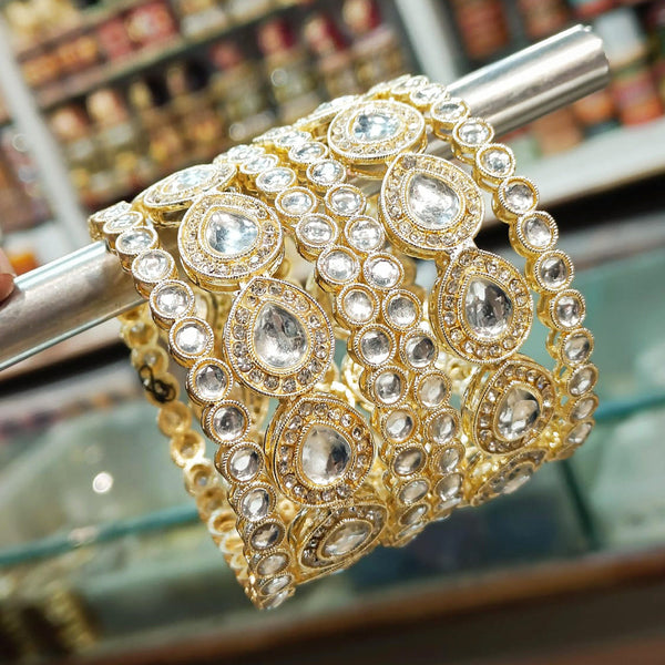 Manisha Jewellery Gold Plated Kundan Bangles Set