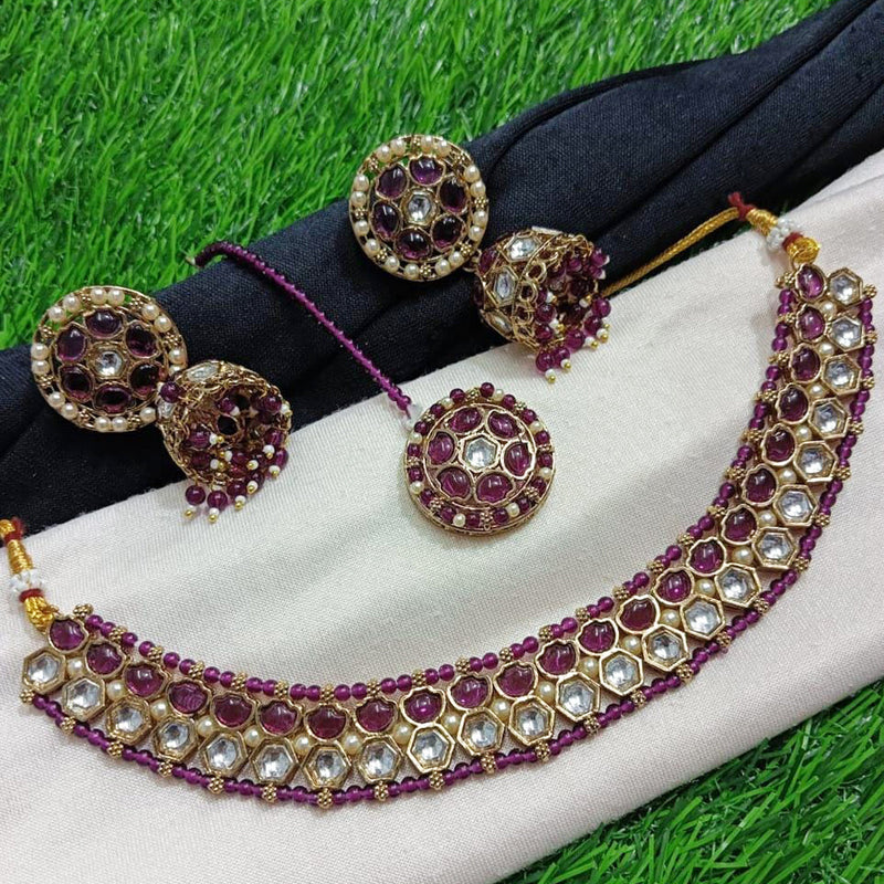 Manisha Jewellery Gold Plated Kundan Necklace Set