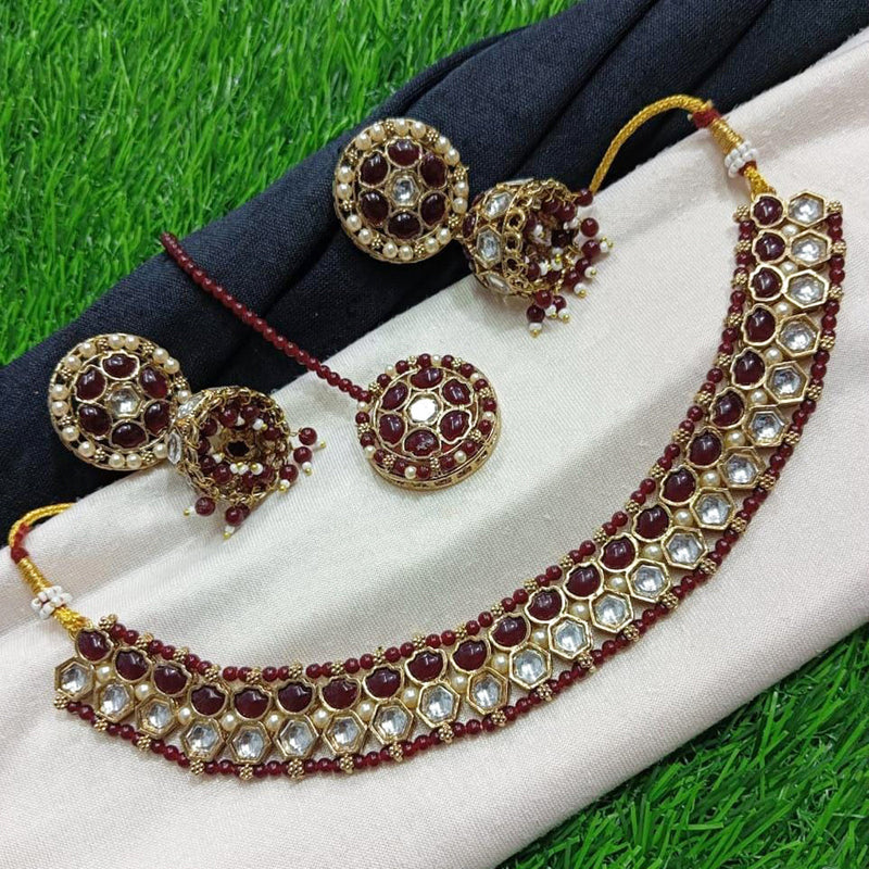 Manisha Jewellery Gold Plated Kundan Necklace Set