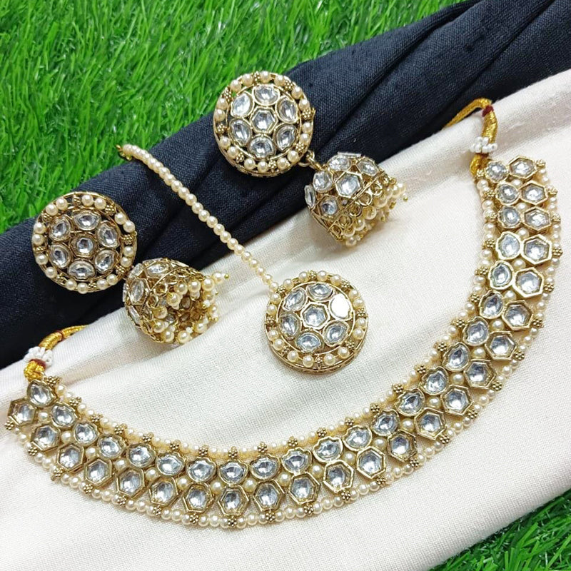 Manisha Jewellery Gold Plated Kundan Necklace Set