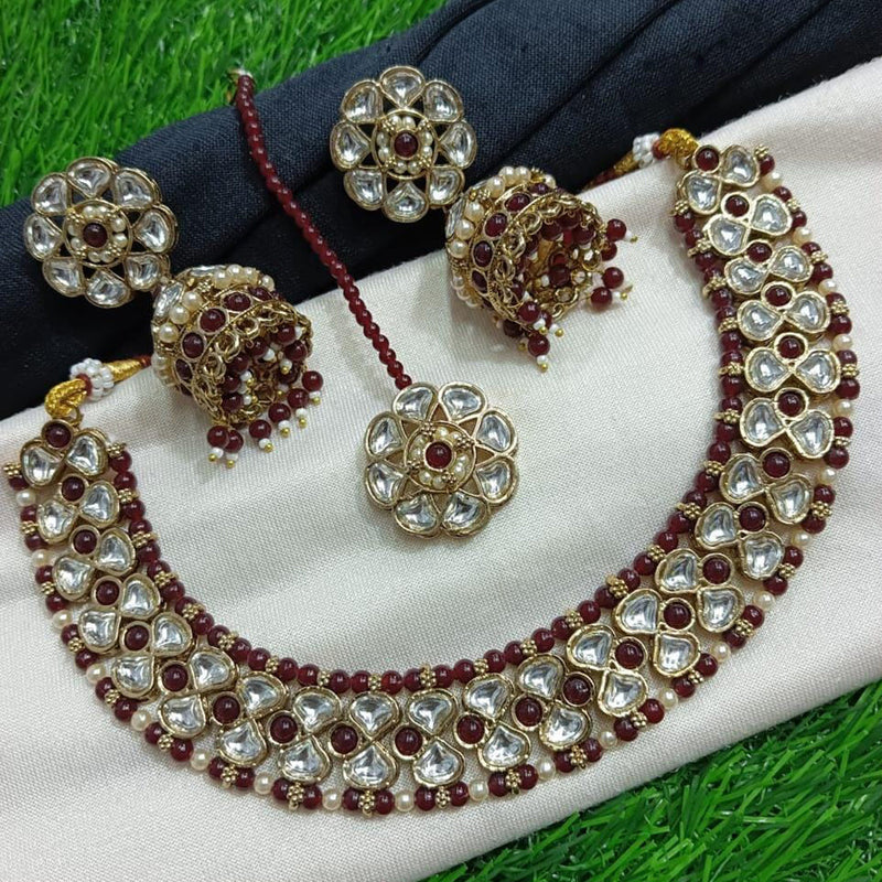 Manisha Jewellery Gold Plated Kundan Necklace Set