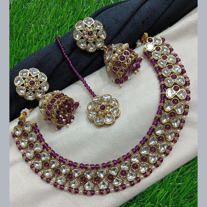 Manisha Jewellery Gold Plated Kundan Necklace Set