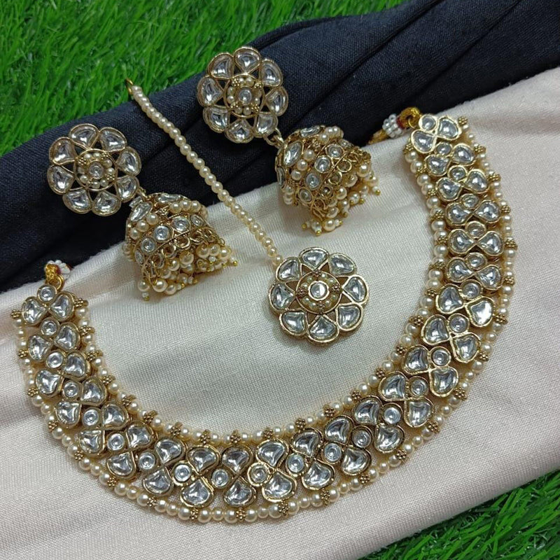 Manisha Jewellery Gold Plated Kundan Necklace Set