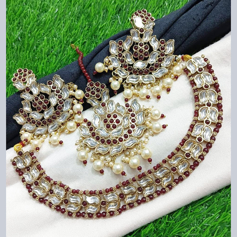 Manisha Jewellery Gold Plated Kundan Necklace Set