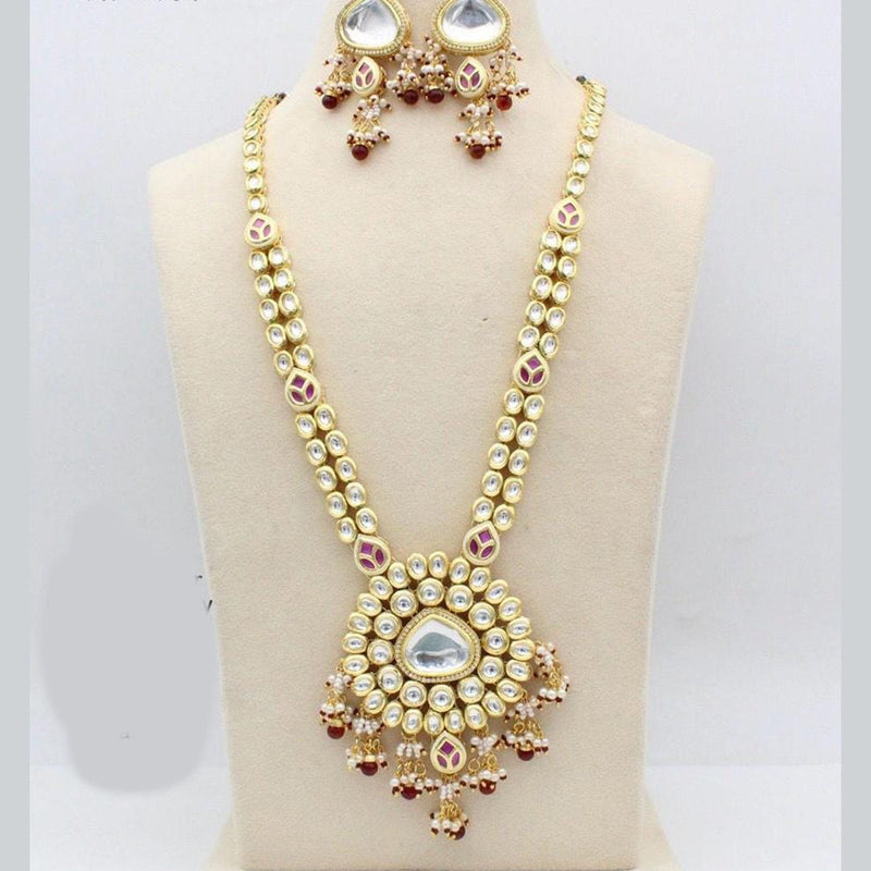 Manisha Jewellery Gold Plated Kundan Long Necklace Set