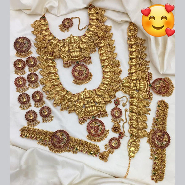 Manisha Jewellery Gold Plated Temple Bridal Necklace Set