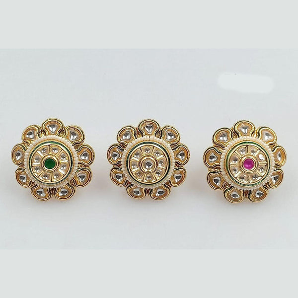 Manisha Jewellery Gold Plated Kundan And Pearl Adjustable Rings (Piece 1 Only)