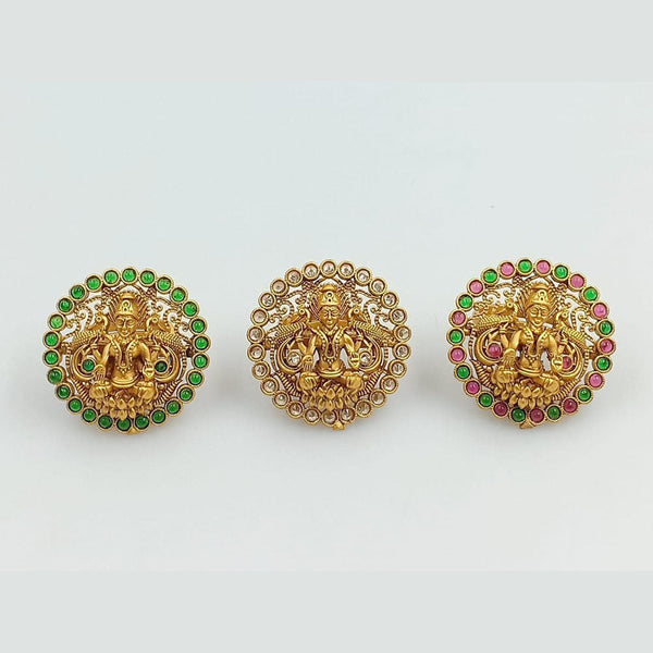 Manisha Jewellery Gold Plated Temple Adjustable Rings