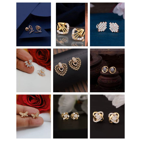Manisha Jewellery Gold Plated Austrian Stone Studs Earrings