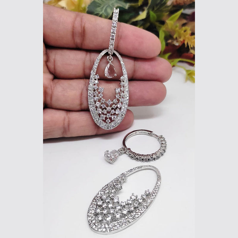 Manisha Jewellery Silver Plated AD Dangler Earrings