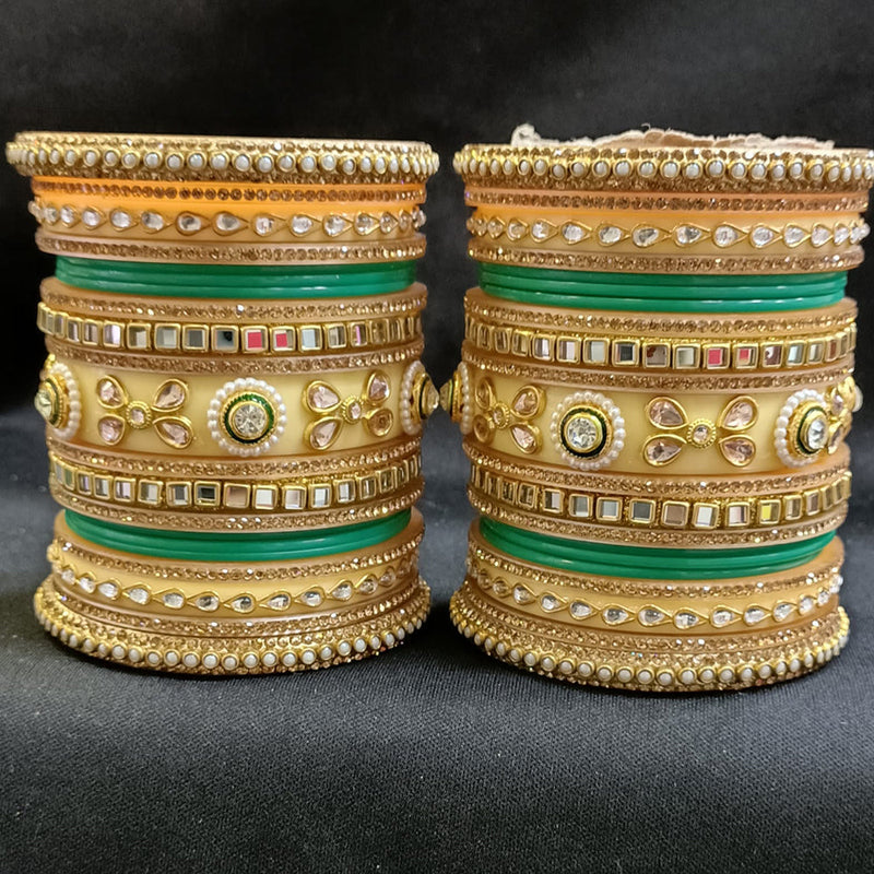 Manisha Jewellery Gold Plated Acrylic Bangles Set