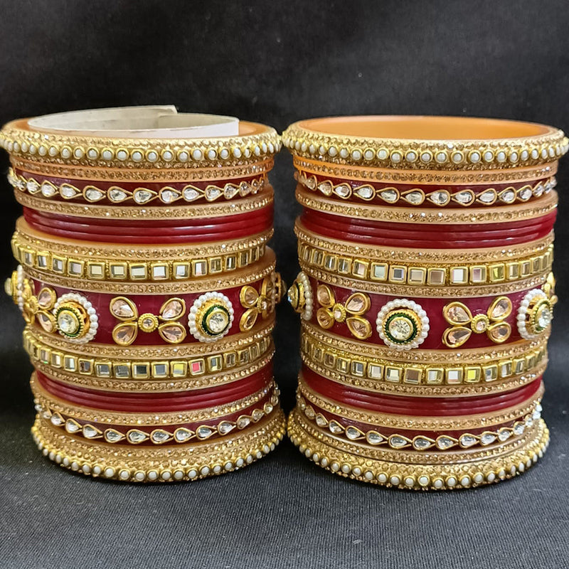 Manisha Jewellery Gold Plated Acrylic Bangles Set