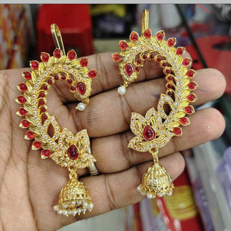 Manisha Jewellery Gold Plated Kundan Jhumki Earrings