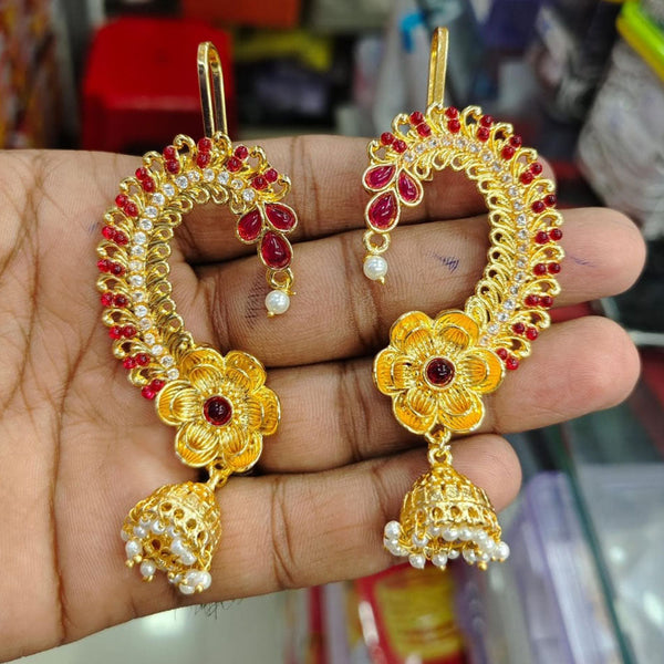 Manisha Jewellery Gold Plated Kundan Jhumki Earrings