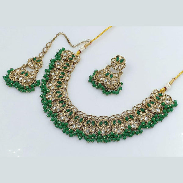Manisha Jewellery Gold Plated Reverse AD Necklace Set