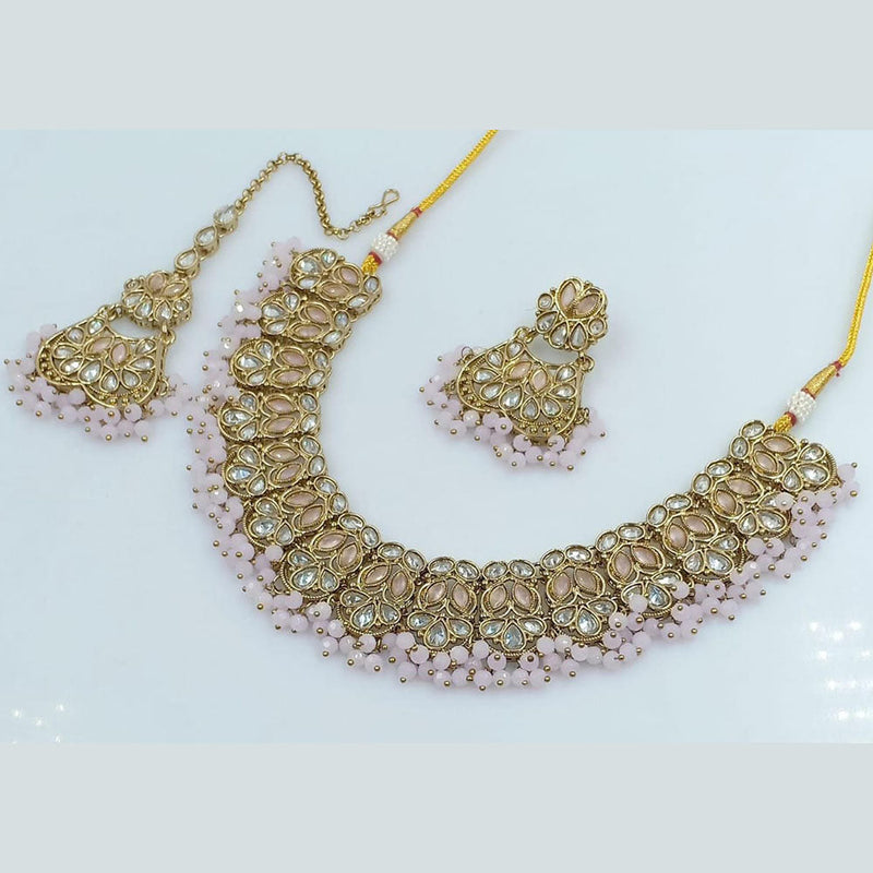 Manisha Jewellery Gold Plated Reverse AD Necklace Set