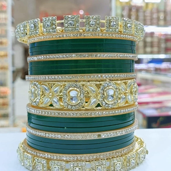 Manisha Jewellery Gold Plated Acrylic Austrian Stone Bangles Set