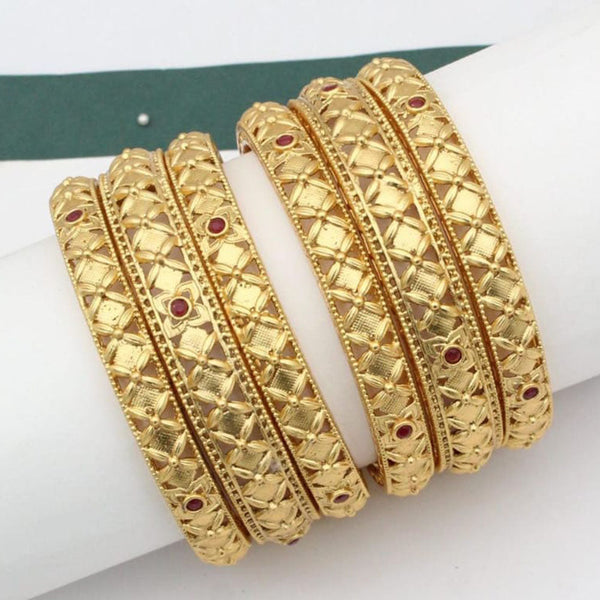 Manisha Jewellery Gold Plated Pota Stone Bangles Set