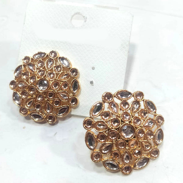 Manisha Jewellery Gold Plated Kundan Stone Stud Earrings