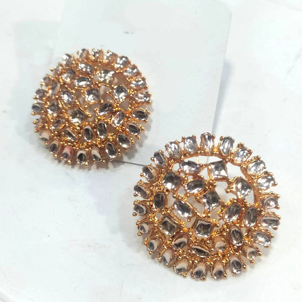 Manisha Jewellery Gold Plated Kundan Stone Stud Earrings