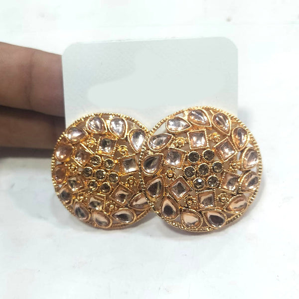 Manisha Jewellery Gold Plated Kundan Stone Stud Earrings