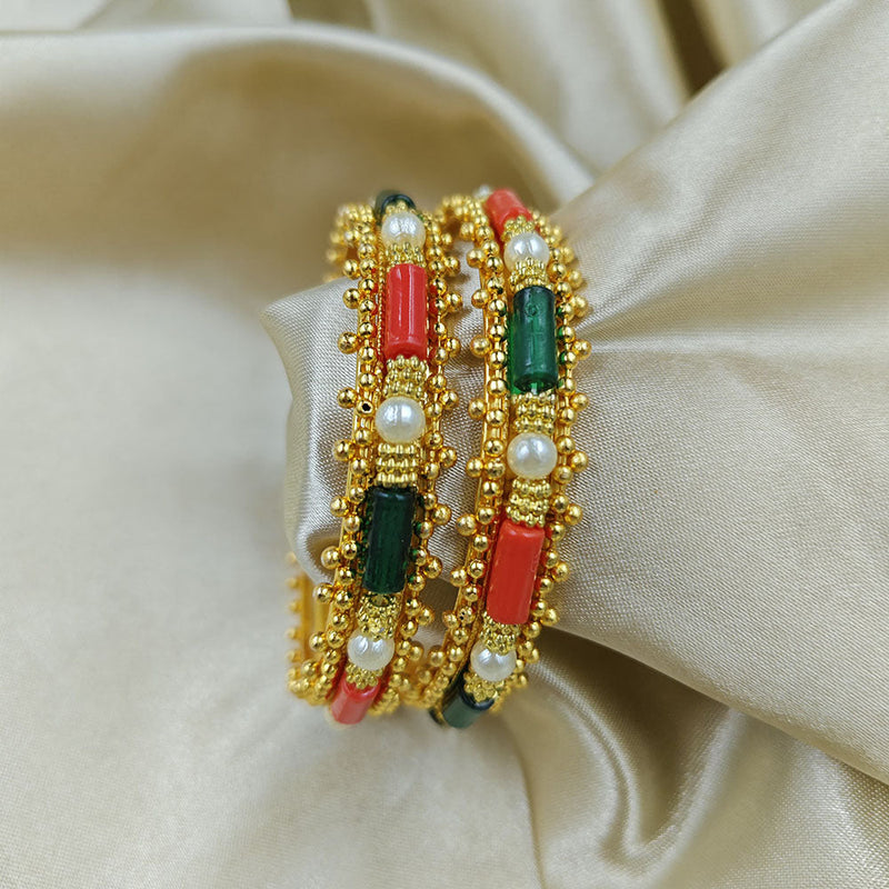 Manisha Jewellery Gold Plated Pearl Bangles Set