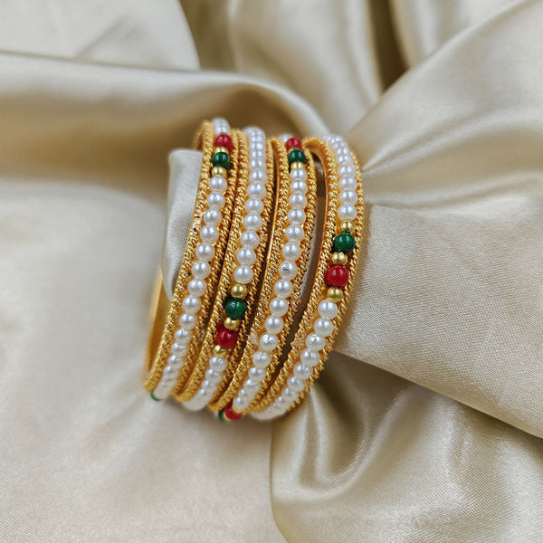 Manisha Jewellery Gold Plated Beads Bangles Set