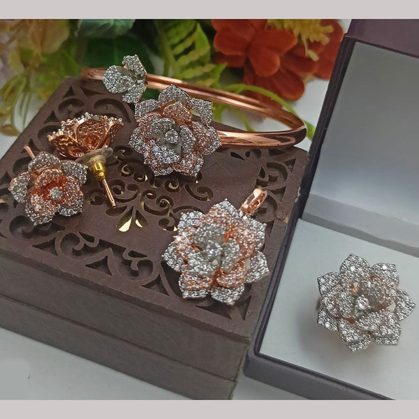 Manisha Jewellery Rose Gold Plated AD Combo Set