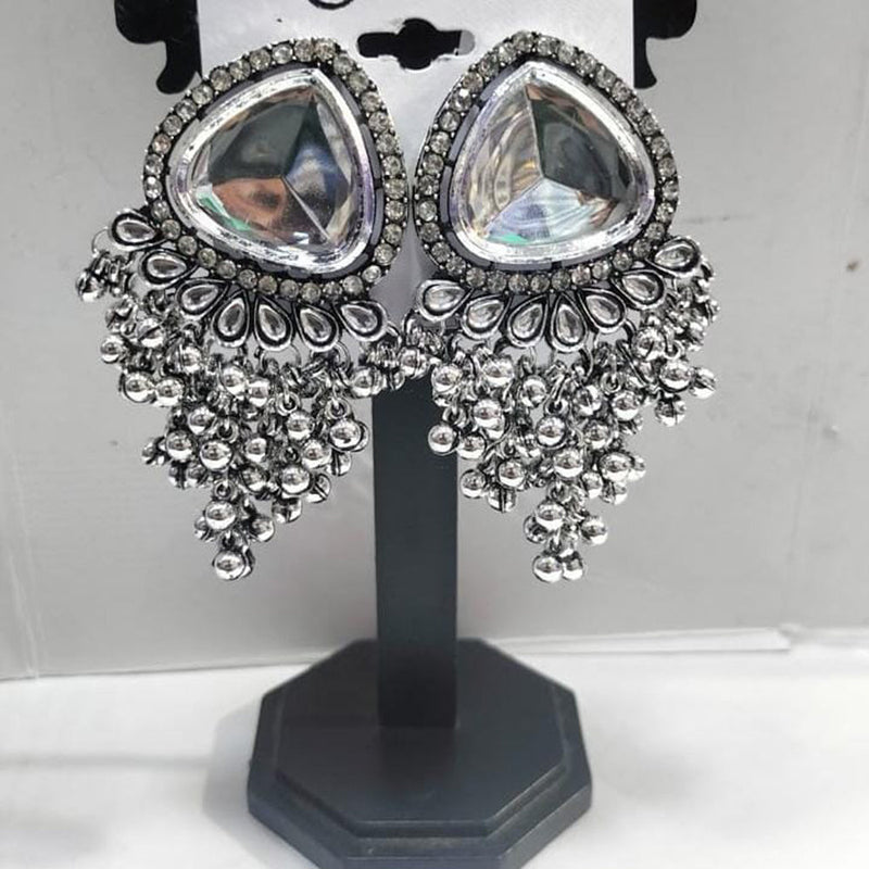 Manisha Jewellery Oxidised Plated Crystal Stone Dangler Earrings