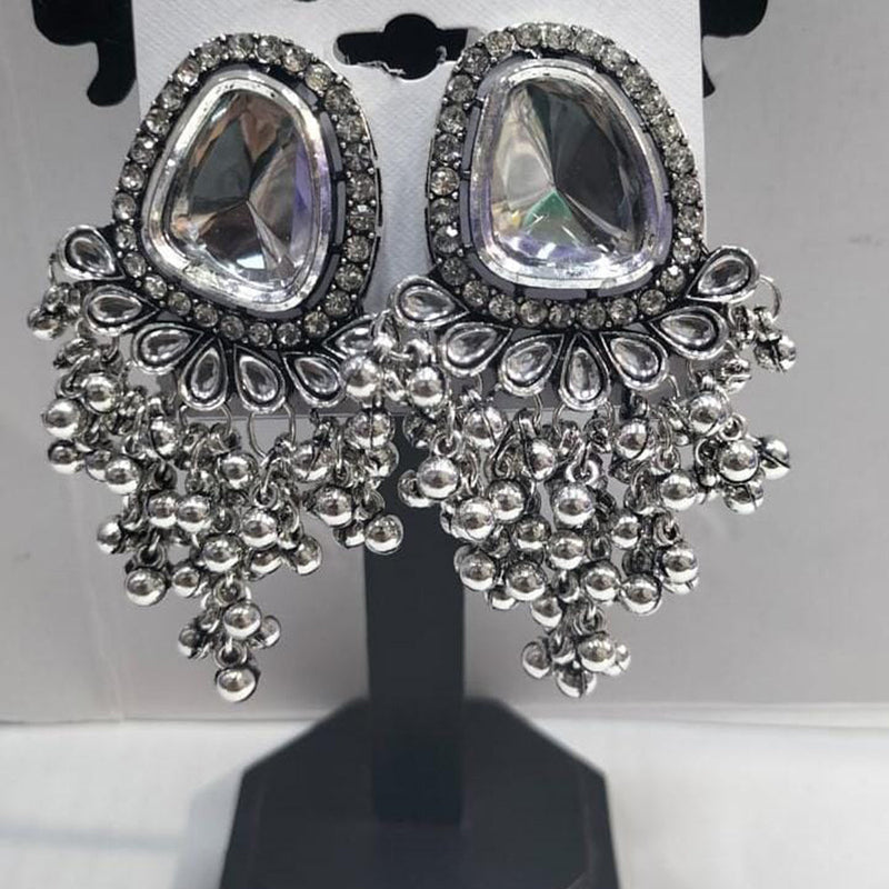 Manisha Jewellery Oxidised Plated Crystal Stone Dangler Earrings