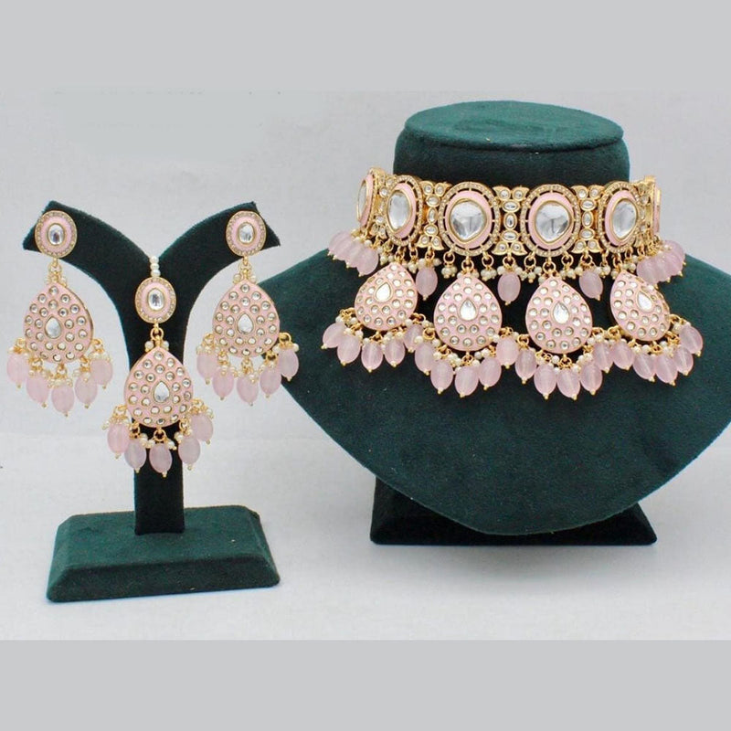 Manisha Jewellery Gold Plated Kundan Stone Necklace Set