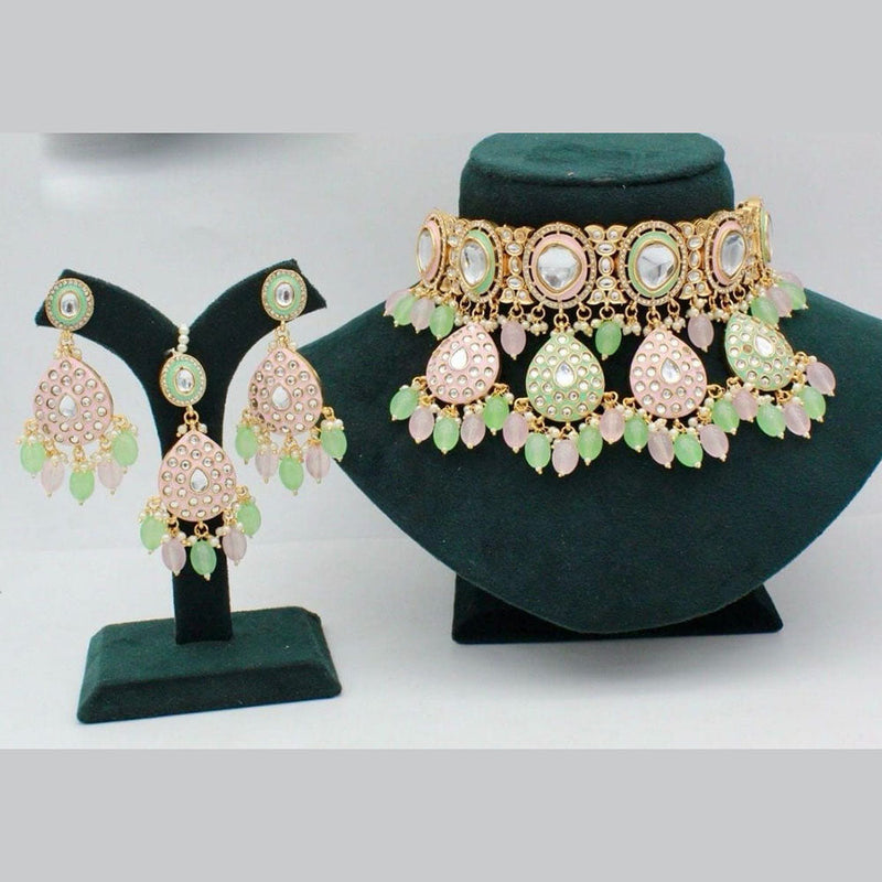 Manisha Jewellery Gold Plated Kundan Stone Necklace Set