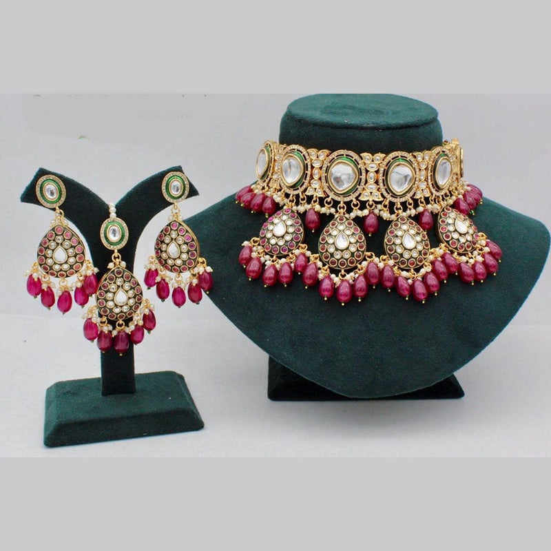 Manisha Jewellery Gold Plated Kundan Stone Necklace Set