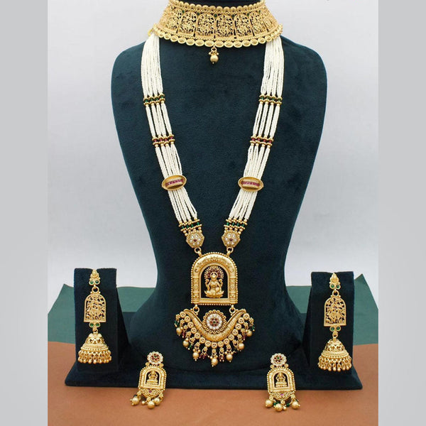 Manisha Jewellery Gold Plated Pota Stone Necklace Combo